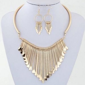 Tassel Necklace and Earring Set